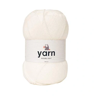 Image of KORBOND DK White Yarn 100g Acrylic Wool Lightweight, Hypoallergenic &amp; Durable Double Knit Crochet Knitting (290m Total)