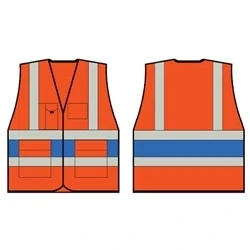 Image of Orange Executive Vest With Royal Blue Band 5XL