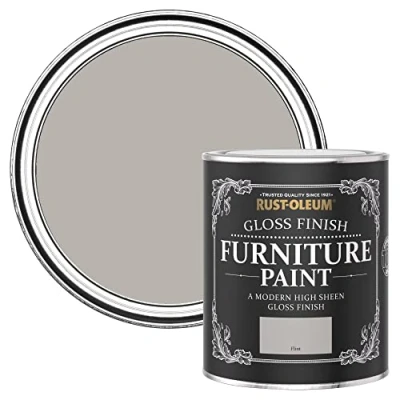 Image of Rust Oleum Grey Furniture Paint in Gloss Finish Flint 750ml