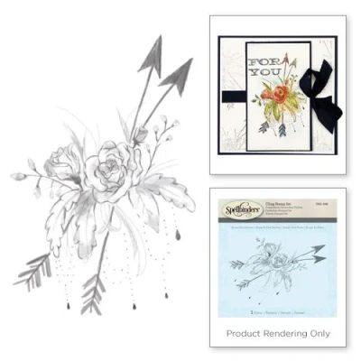 Image of Spellbinders Roses and Arrows 3D Shading Stamp, Synthetic Material, Multicoloured, 15 x 13 0.6 cm