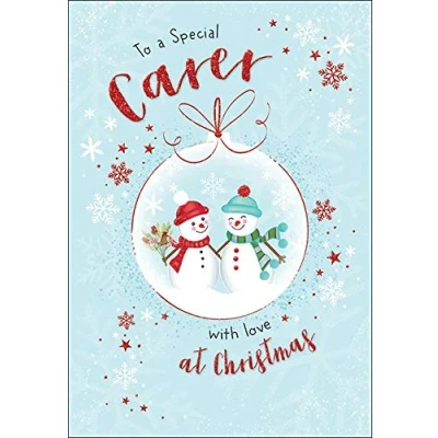 Image of Piccadilly Greetings Traditional Christmas Card Carer 7 x 5 inches,White
