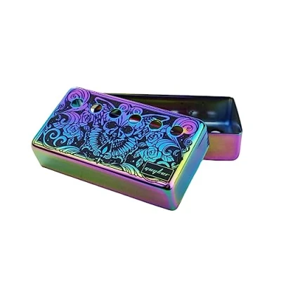 Image of Guyker Humbucker Pickup Cover (50mm/52mm Pole Spacing) Cupronickel Bridge and Neck Pickups Frame Set Replacement Parts for Les Paul LP Style Electric Guitar, Butterfly Style, Rainbow Chameleon