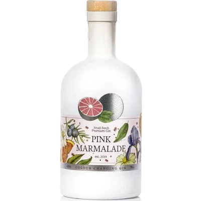 Image of Pink Marmalade Gin New &amp; Improved Recipe Premium Colour Changing 42% ABV Zesty Dry British Made With 13 Ethically Sourced Botanicals Vegan Gluten Free 70cl