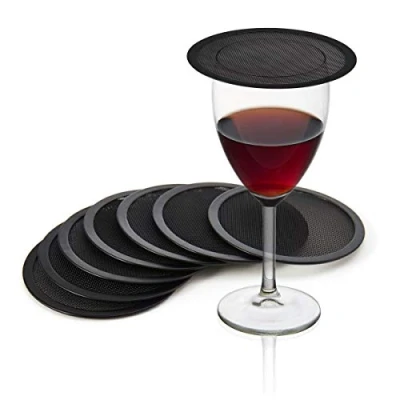 Image of Gourmet Basics by Mikasa Drink Covers with Bug Screen, Black