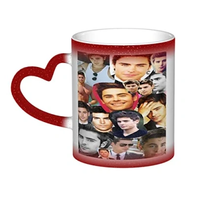 Image of YINGD Zac Mug Efron Color Changing Black Magic 12 Oz Red