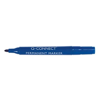Image of Q Connect Permanent Marker Pen Bullet Tip Blue (Pack of 10) KF26046