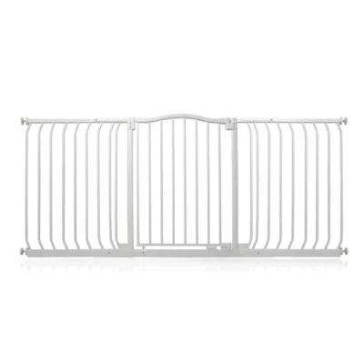 Image of Bettacare Curved Top Dog Gate, 161cm 170cm, Matt White, Pressure Fit Pet Gate for and Puppy, Barrier, Easy Installation