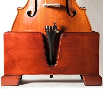 Image of Paititi PTTCSW01 Premium Cello Burgundy Solid Wood Stand Velvet Plush Cushions 4/4 Full Size