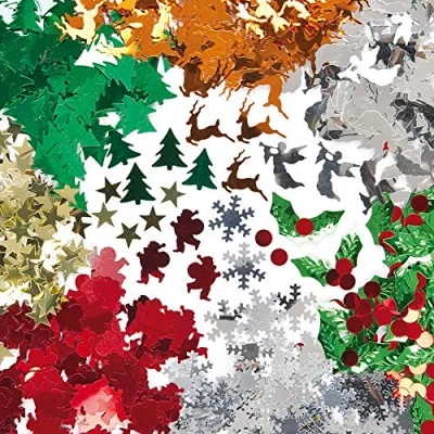 Image of Baker Ross Christmas Sequins Per pack of 56g, Craft Essentials for Arts and Crafts (EX5492)
