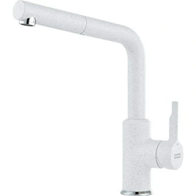 Image of Franke 115.0595.088 Urban Pull Out White polar Kitchen Sink tap Made of Granite (Fragranite) spout 115.0595, Blanc Polaire