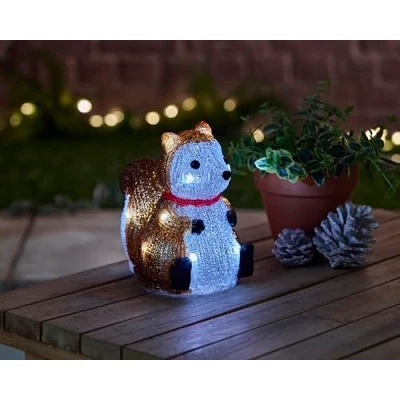 Image of Smart Garden InLit Ice Deco Squirrel Christmas Decoration 15cm LED Battery Operated Indoor and Outdoor Use Auto Timer Function For Home Festive Lights