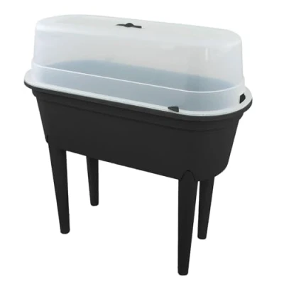 Image of Raised Garden Bed Planter Box Outdoor,Patio Greenhouse Flower Vegetable Grow with Lid &amp; Legs