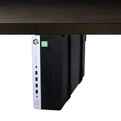Image of HumanCentric SFF Under Desk PC Mount and Wall Bracket for Small Form Factor Desktop Tower, UPS Bracket, CPU Holder Mount, Adjustable Computer with Straps