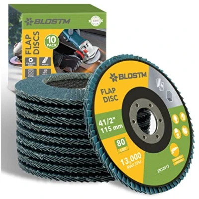 Image of BLOSTM 115mm Abrasive Flap Discs 10pcs Angle Grinder 80 Grit for Wood &amp; Metal PACK OF 10