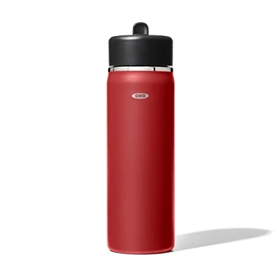 Image of OXO Strive 20oz Wide Mouth Water Bottle with Straw Lid Garnet