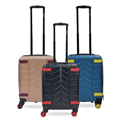 Image of Infinity Leather Black Strong Cabin Suitcase 55 x 40 23 cm Hard Shell Luggage Suitable for Easyjet, Ryanair, Jet 2 Paid Carry on