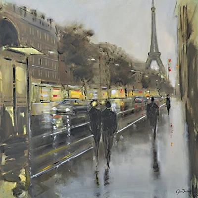 Image of Jon Barker &quot;Paris Reflections&quot; Canvas Print, Cotton, Multi Colour, 3.20 x 40.00 cm