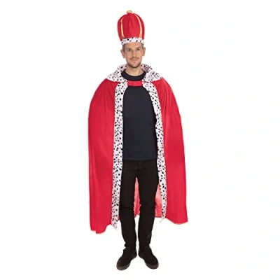 Image of Bristol Novelty AC733 Königsmantel und Hut King Robe and Hat, Solid, Multicoloured, 42 44 Inch