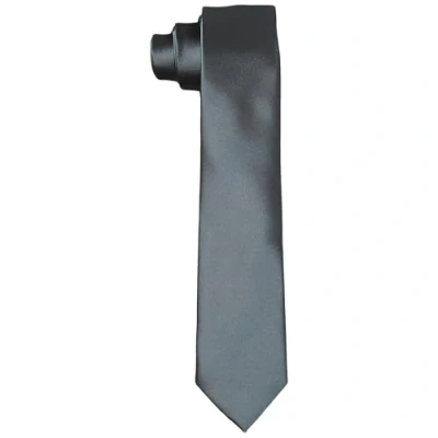 Image of DonDon ties for men handmade silk look 6 cm Dark Grey