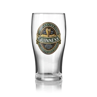 Image of Guinness Official Green Collection Beer Glass, Classic Memorabilia (600ml)