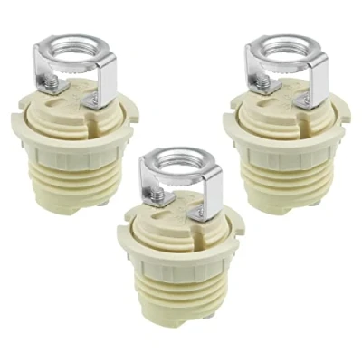 Image of EMSea 3PCS G9 Lamp Holder with Bracket Threaded Ceramic Halogen Socket Ring Light Bulb Base for LED CFL Lamps