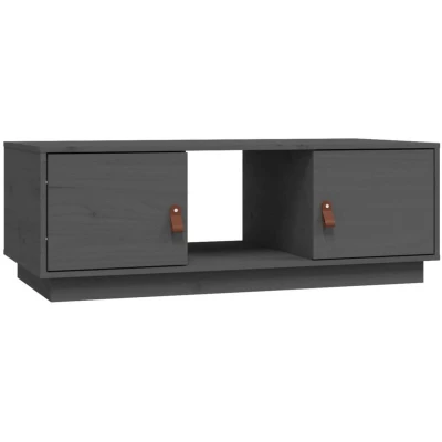 Image of vidaXL Coffee Table Grey 100x50x35 cm Solid Wood Pine