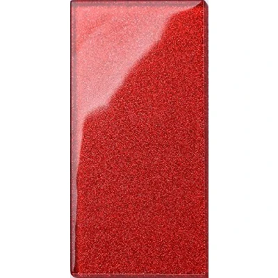 Image of 75mm x 150mm Red Glitter Subway Tile (MT0111)