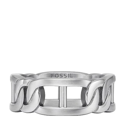 Image of Fossil men&#039;s ring Heritage D link stainless steel, JF04409040