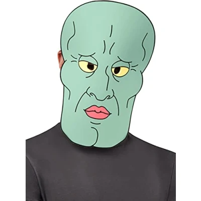 Image of Rubies Men&#039;s SpongeBob SquarePants Handsome Squidward Foam Mask, As Shown, One Size