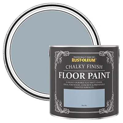 Image of Rust Oleum Blue Scratch Resistant Floor Paint in Matt Finish Sky 2.5L