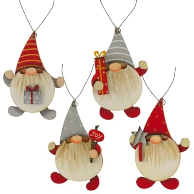 Image of Christmas Gonk Hanging Wooden Ornament Single 9cm Tall Cracker Filler