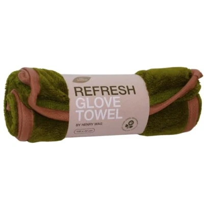 Image of Henry Wag Refresh Dog Glove Towel 100cm x 22cm 50% Bamboo, GRS Recycled Polyester Highly Absorbent, Quick Drying, Eco Friendly Pet Perfect for On the Go Cleaning