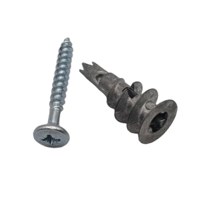 Image of AF4F (Pack 10) Self Drill Metal Plasterboard Cavity Fixings, Speed/Spiral Dry Wall Plugs and Screws