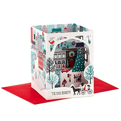 Image of Hallmark Paper Wonder Boxed Pop Up Christmas Cards, Winter City (8 Cards and Envelopes)