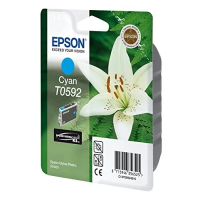 Image of Epson Original T0592 Cyan Ink Cartridge For Stylus Photo R2400, Genuine