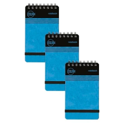 Image of nu: Notebooks Craze Cloud Range A7 Blue Notebook Wirebound Stationery Ruled Notepad 110 Pages Multipack of 3