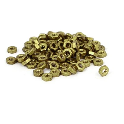 Image of Sourcingmap M2 Brass Machine Screw Insert Lock Hex Hexagon Nut Fastener 100pcs