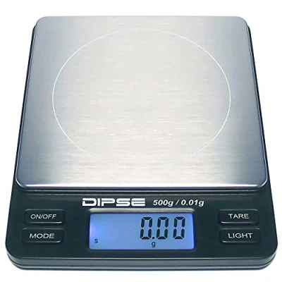 Image of Digital Scales TP Series, Accurate High Precision Pocket Scales, Gold with Extra Large Weighing Surface, 500g x 0,01g