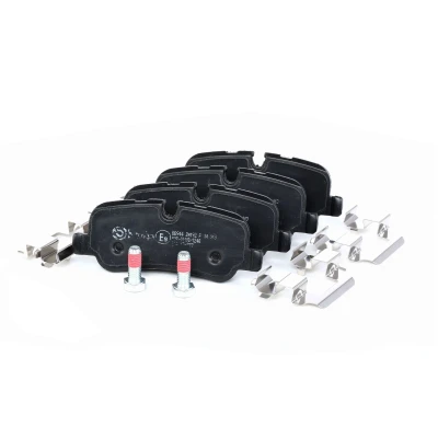Image of 8203D1099, 8666D1099 brake pad set BREMBO P 44 013 prepared for wear indicator with caliper screws accessories LAND ROVER: Discovery 3