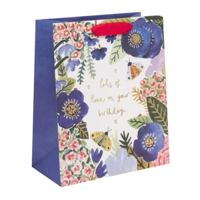 Image of Glick Luxury Large Gift Bag, Flora &amp; Fauna, Recyclable Bag for Birthdays Celebrations, 315 x 260 135 mm,
