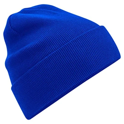 Image of Beechfield Organic Cotton Original Cuffed Beanie Bright Royal One Size