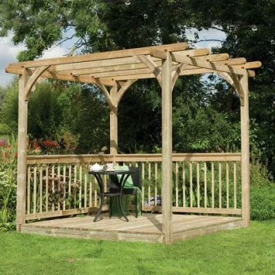 Image of Forest 2.4 x 2.4m Easy Deck Kit Including Pergola