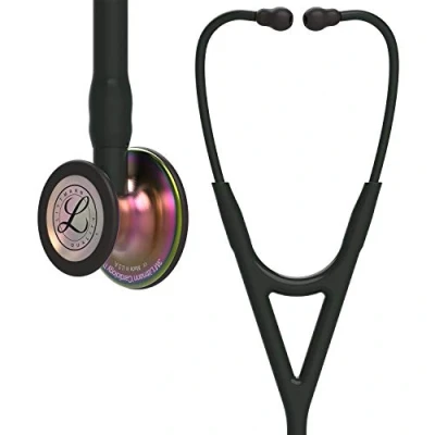 Image of 3M Littmann 6165 Cardiology IV Stethoscope, Rainbow Finish Chestpiece, Stem and Headset, 69 cm, Black Tube