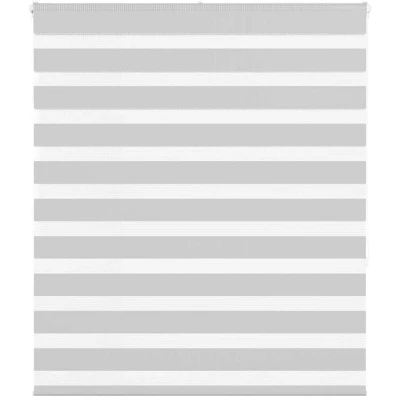 Image of vidaXL Zebra Blind Light Grey 120x150 cm Fabric Width 115.9 Polyester