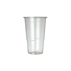 Image of Plastic Half Pint Glass Clear (Pack of 50) 0510033, 280 milliliters