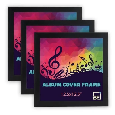 Image of Vinyl Frame Wall Album Art Display for LP 12&quot; Record Cover Sleeve Black (3)