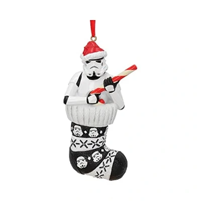 Image of Nemesis Now B5779U1 Stormtrooper in Stocking Hanging Ornament, White, Christmas, 11.5cm