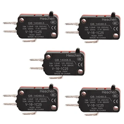 Image of Heschen Micro Switch, V 16 1C25, SPDT, Pin Button Type, 16A 250VAC, 5PCS