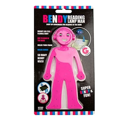 Image of Gem Imports Flexible Novelty Reading Lamp Portable Light Up Man Reading, Study Table, Work Light, Repairing ,Crafting &amp; Bookmark Holder (Pink)