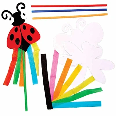 Image of Baker Ross FC711 Bug Wand Kits Pack of 8, Kids Craft Kits, Party Favours, Boys Arts and Crafts